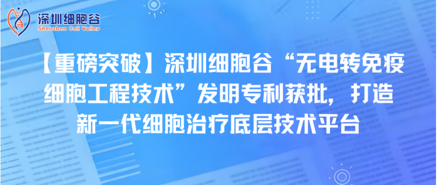【重磅突破】深圳evo真人视讯“无电转免疫细胞工程技术”发明专利获批，打造新一代细胞治疗底层技术平台